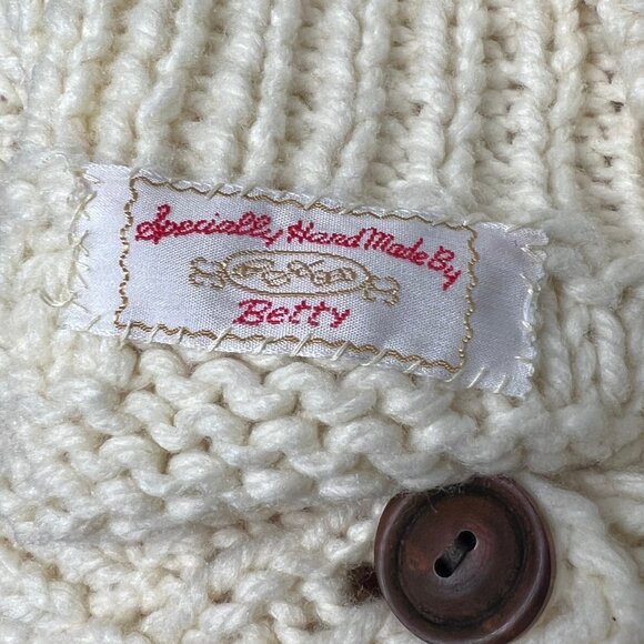 Vintage Hand Knit Fair Isle Oversized Sweater Slouchy Loose Fisherman 80s 90s - Picture 6 of 9